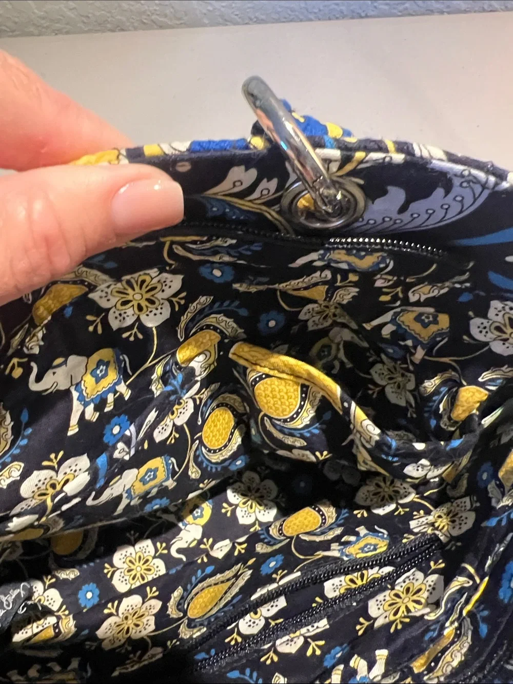 Vera Bradley Navy, Yellow & White Quilted Paisley Shoulder Bag NWT